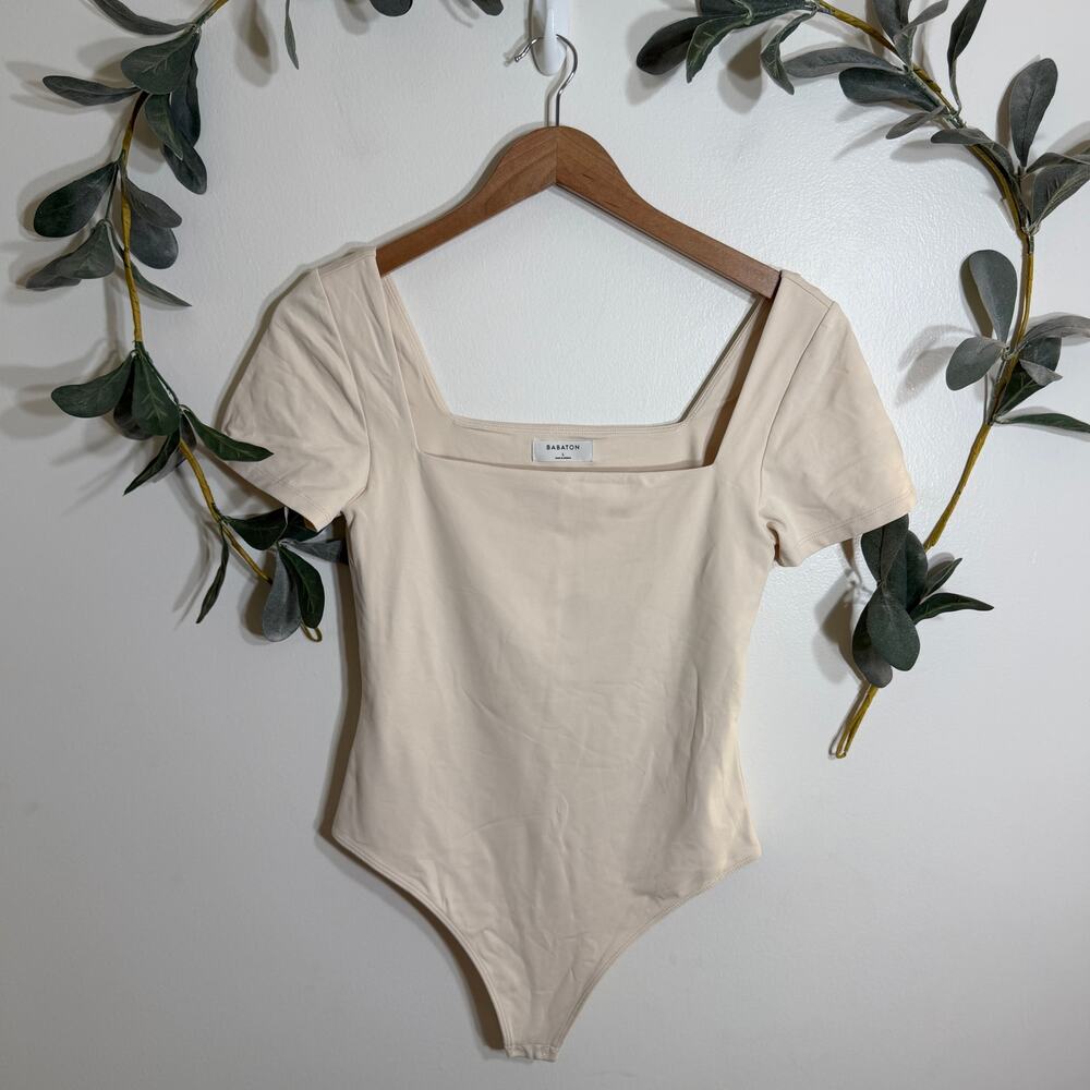 Babaton Cream Cap Sleeve Bodysuit